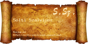 Solti Szalviusz névjegykártya